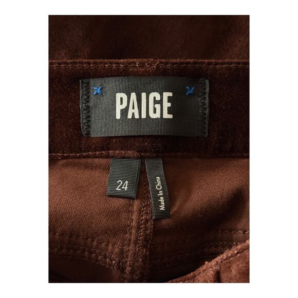 Paige Claudine Velvet Ankle Flare Pants brown size 24 - Picture 5 of 9